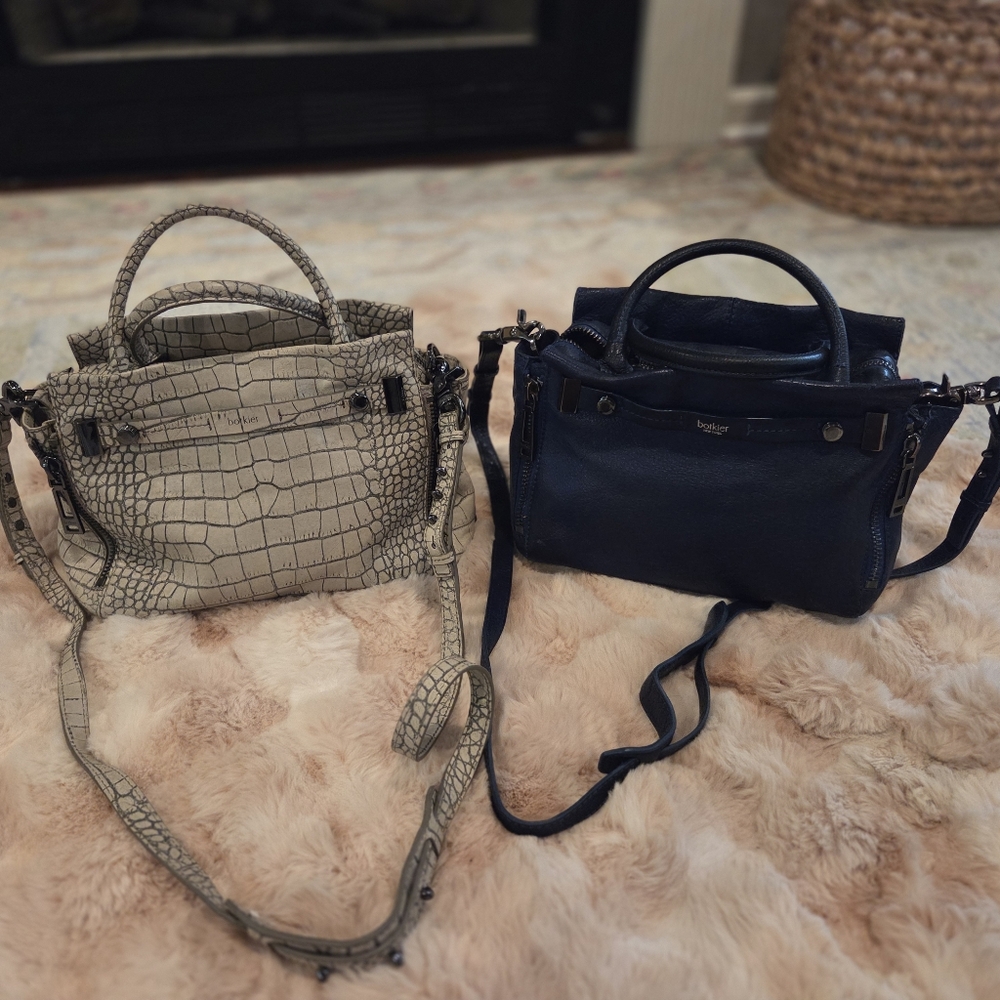 Botkier Croc-Embossed Handbag in Gray (Grey-cream color) - Picture 6 of 6